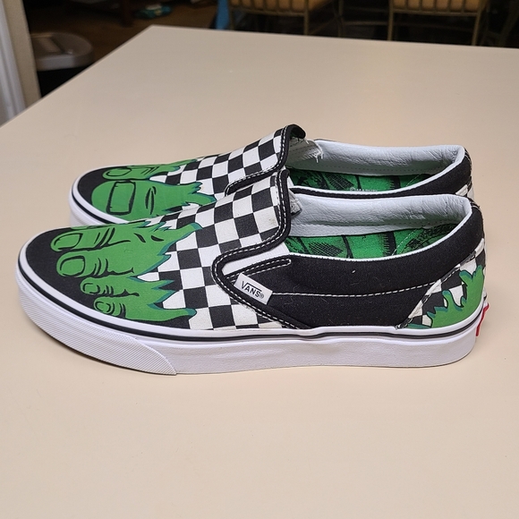 Vans X Marvel Incredible Hulk Checkerboard classic slip skateboard shoes size 9 - Picture 4 of 11